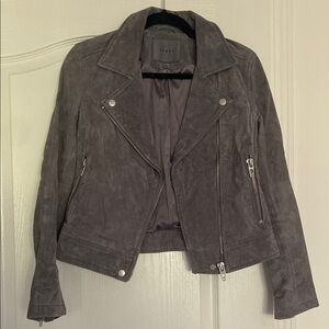 Blank NYC Grey Leather Zip Jacket